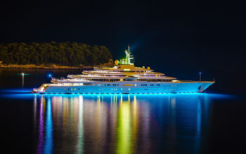 Огромная яхта Яхта, корабли, огни, ships, yacht, hd обои