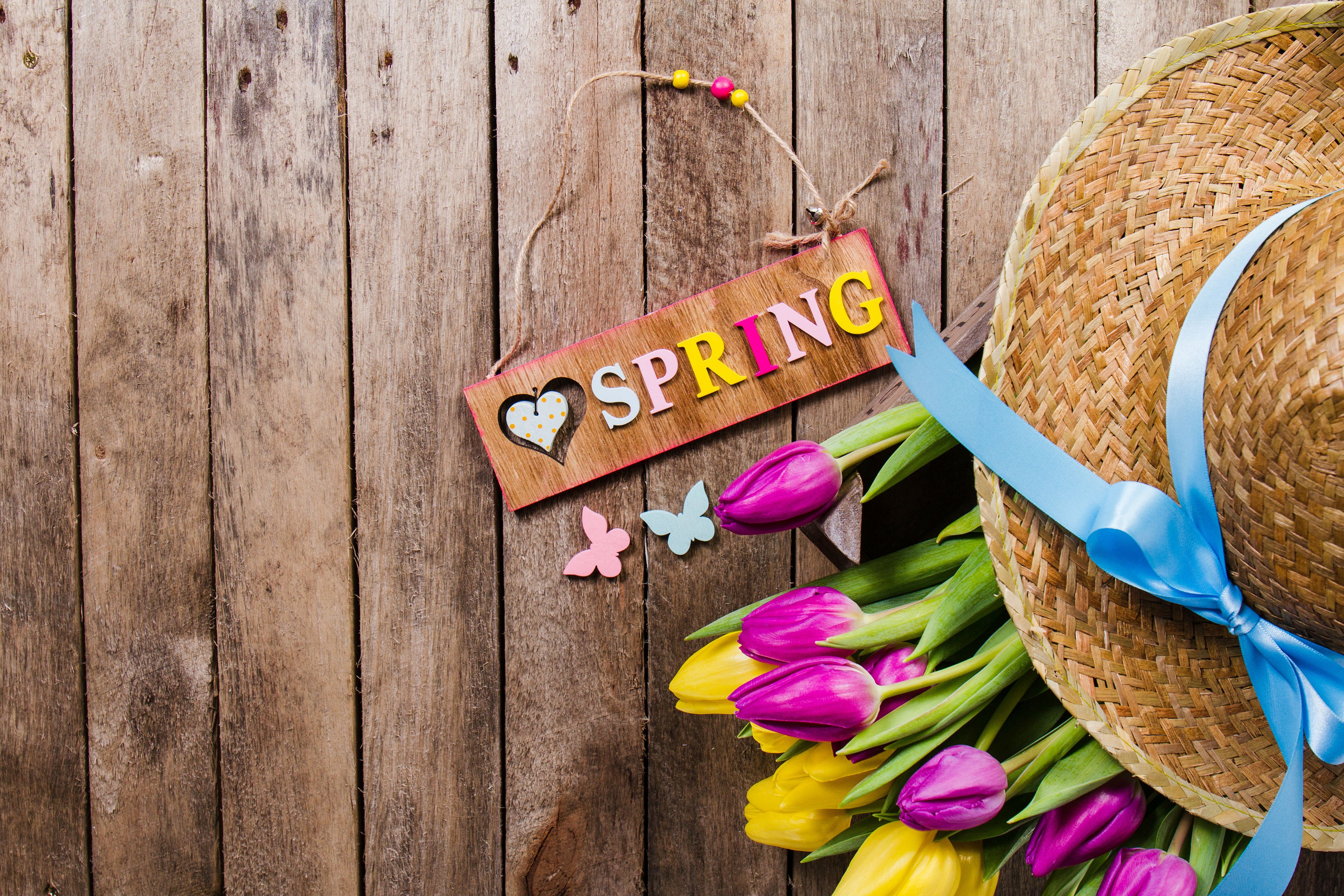 Весна, Spring, цветы, тюльпаны, шляпа