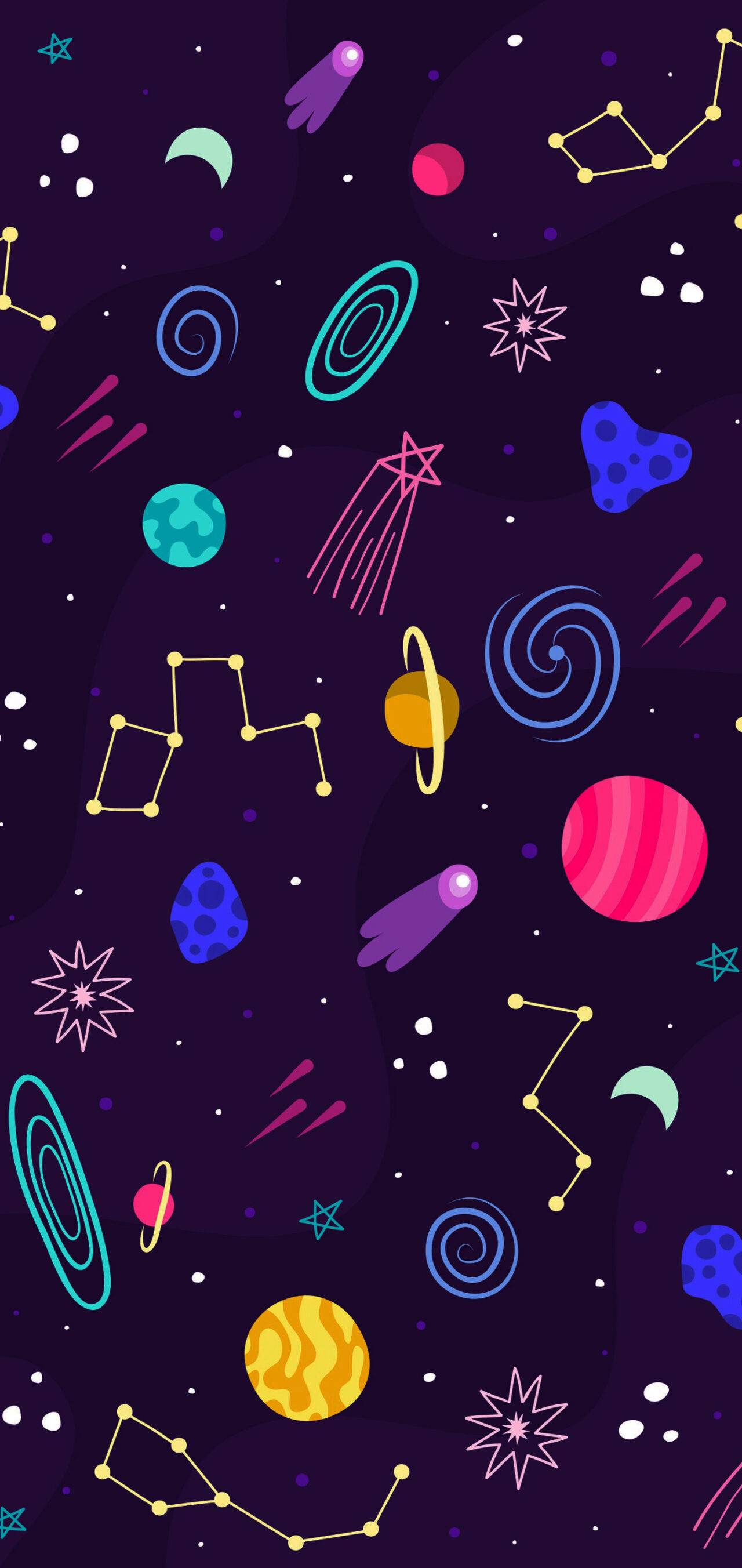 Космос фиолетовый, бесплатные картинки (заставки) на телефон